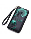 Flower Genuine Leather Women's Wallet Female Long Walet Women Carteira Lady Clutch Money Bag Coin Purse Cartera Mujer Portomonee