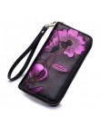 Flower Genuine Leather Women's Wallet Female Long Walet Women Carteira Lady Clutch Money Bag Coin Purse Cartera Mujer Portomonee