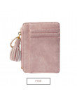 Skóra nubukowa Tassel Mini portfele damskie w stylu Vintage kobiet małe torebki panie karta kredytowa cienkie szczupła portfele 
