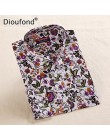 Dioufond Floral kobiety bluzki bluzka w kropki z długim rękawem koszula kobiety bawełna Camisas Femininas Blusa Feminina panie t