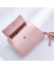 Damska nowy Tassel krótkie jednolity kolor torebka Mini monety kiesy portfel posiadacz karty kredytowej klasyczne małe portfel p