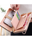 Herald mody portfele skórzane damskie z kokardą kobiece zamek torebka długo posiadaczy kart panie telefon portfele sprzęgło pien