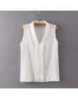 Nowy 2016 moda damska kolorowe V Neck lato szyfonowa bluzki koszula śliczne koszulki bez rękawów top na co dzień Blusas Feminina