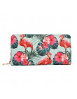 Badiya Flamingo damskie kwiatowy Print moda długo torebka kopertówka o dużej pojemności torba na telefon PU skóra panie posiadac