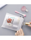 Cartoon niedźwiedź przejrzyste podróży kosmetyczne torba kuferek kosmetyczny kobiet wodoodporny makijaż Beauty Wash organizator 