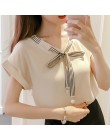 2019 fajne kobiet topy i bluzki bluzka szyfon panie koreański styl Chemisier Femme mody ubrania letnie ubrania kobiet 358