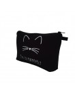 Jom Tokoy kosmetyczne organizator torba czysty czarny Cute cat drukuje kosmetyczka moda kobiety marka makijaż torba