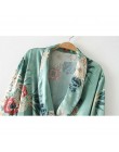Kimono w kwiaty damskie do kostek boho z długim rękawem z rozcięciami seksowne modne