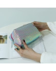 Kobiety Laser kosmetyczne torba syrenka holograficzny pudełko na przyrządy do makijażu skala uczeń ołówek Case toaletowe pole do