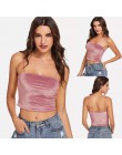 2018 nowy Sexy kobiety bez rękawów bandaż aksamitna Tank Crop Tops kamizelka jednolity Tank Camisole klub Party plaża lato Camis