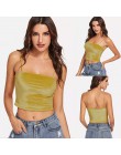 2018 nowy Sexy kobiety bez rękawów bandaż aksamitna Tank Crop Tops kamizelka jednolity Tank Camisole klub Party plaża lato Camis