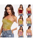 2018 nowy Sexy kobiety bez rękawów bandaż aksamitna Tank Crop Tops kamizelka jednolity Tank Camisole klub Party plaża lato Camis