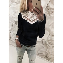 Wiosna jesień kobiety koronkowa bluzka koszula Sexy biały czerwony szary czarny topy Party dziewczyny Blusas koszule 2018 moda