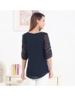 Kobiety blusas koronki szyfonu kobiet popy i bluzki koszulki z krótkim rękawem 2018 lato casual blusa bluzka femme Plus rozmiar 