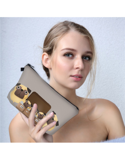 Deanfun Ctue skóra bydlęca torebki na makijaż 3D drukowane serca nowe mody kobiety kosmetyczne organizator dla ponad milion osób