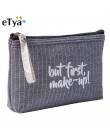 ETya moda mała kosmetyczka w paski makijaż Case Zipper wargi makijaż torby kobiety podróży Beauty Wash organizator toaletowe tor