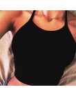 Laamei lato Sexy kobiet Crop topy kobiety bez rękawów pasy koszulka bez rękawów solidna siłownia pani Camis na co dzień biały cz