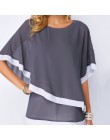 5XL mozaika w dużym rozmiarze podwójna warstwa kobiety bluzka Casual Sexy Batwing tunika 2019 lato duży rozmiar koszule damskie 