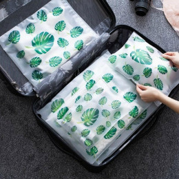 Przezroczyste roślin kosmetyczka podróżna kosmetyczka na produkty do makijażu kobiety Zipper makijaż organizator pokrowiec toale