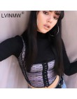 LVINMW Sexy Mesh Polka Dot druku piersi Slash Neck crop top 2019 lato kobiety bez rękawów Camisole Top kobiet Streetwear Tshirt