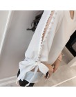 Nowy 2019 lato perła z długim rękawem luźne kobiety bluzki koszula biała koszula koreański szyfonowa koszula małe świeże topy ko