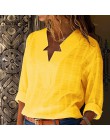 Nadafair bawełna żółty luźna bluzka kobiety z długim rękawem koszule jesienne panie streetwear wiosna Baggy bluzka i topy dla ko