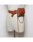 Luksusowa marka Mini skórzane Fanny Pack dla kobiet moda wąż skóry kobiet torebka na ramię z łańcuszkiem mała talia paczka pas k