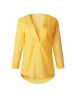 Nadafair bawełna żółty luźna bluzka kobiety z długim rękawem koszule jesienne panie streetwear wiosna Baggy bluzka i topy dla ko