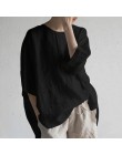 Top moda 2019 Celmia dorywczo Batwing rękaw luźna bluzka kobiety lato stałe przyciski pościel Baggy praca koszule do biura Plus 