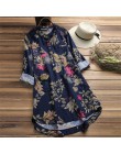 ZANZEA 2019 koszula plus size kobiety Floral bluzka kobiet na co dzień przycisk koszule w stylu Vintage pościel Blusas czeski to