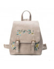 DIDA niedźwiedź marki kobiety skórzane plecaki torby szkolne dla dziewczyn plecak małe kwiatowe hafty kwiaty Bagpack Mochila