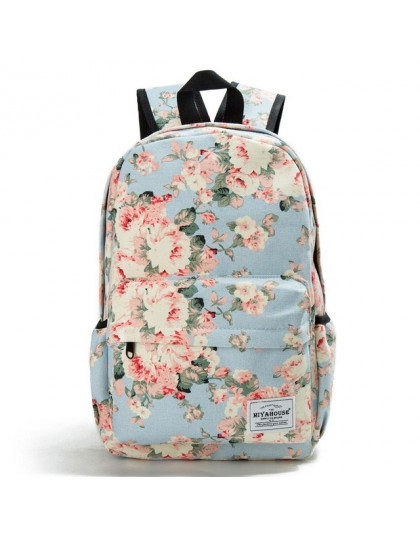 Miyahouse świeże Style kobiety plecaki kwiatowy Print Bookbags płótno plecak torba szkolna dla dziewczyn plecak damski plecak po