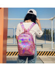 Laser plecak na co dzień podróży torby kobiety dziewczyny plecak PU skóra holograficzny plecak torby szkolne dla nastoletnich dz