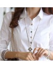 Moda formalna koszula kobiety odzież 2019 nowy Slim z długim rękawem biała bluzka elegancki OL panie biurowe Work Wear bluzka w 