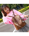 Brązowy kobiety skórzane torby szkolne plecak dla nastoletnich dziewcząt dorywczo duża pojemność wielofunkcyjne Retro podróży pl