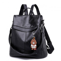 Brązowy kobiety skórzane torby szkolne plecak dla nastoletnich dziewcząt dorywczo duża pojemność wielofunkcyjne Retro podróży pl