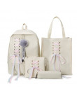 4 Pcs Set Fashion Backpack Women Leisure Back Pack Japan Ladies Knapsack Casual Women Teenage Girls Classic Bagpack School Bags
