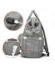 Ciążowe pielucha wodoodporna torba USB do ładowania dużej pojemności mumia pielęgniarstwo plecaki z hakami pokrowiec na termofor