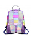 Moda damska plecak kolor paski laserowe tworzywo sztuczne przezroczysty przezroczysty plecak torba damska torba podróżna damska 