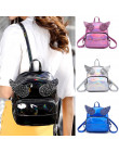 HTNBO torby dla kobiet 2019 moda dziewczyna laserowe cekiny torba szkolna plecak tornister kobiet podróży torba na ramię mochila
