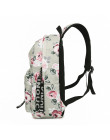 Modny wodoodporny nylonowy damski dziewczęcy plecak w kwiaty szkolny podróżny na codzień