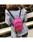 Mini rozmiar przezroczysty kobiety plecaki jasne pcv nastolatek dziewczyny zamek Student szkoła plecak torba podróżna Mochila Fe