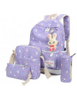 Komplet szkolny damski młodzieżowy dziewczęcy plecak kosmetyczka torebka piórnik czarny niebieski różowy granatowy z króliki