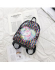 Zmienna kolor cekiny jednorożec plecak moda Glitter szkoły książka torba dziewczyny śliczne Hologram Laser PU skóra podróży Moch