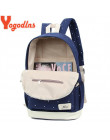 Yogodlns 3 sztuk/zestaw plecak na co dzień kobiety płótnie zarezerwuj torby w stylu Preppy plecak szkolny dla nastoletnich dziew