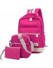 Yogodlns 3 sztuk/zestaw plecak na co dzień kobiety płótnie zarezerwuj torby w stylu Preppy plecak szkolny dla nastoletnich dziew