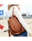 Moda kobiety plecaki proste plecak Anti-Theft PU skórzane plecaki kobiet torby na ramię nastoletnich dziewcząt podróży plecak no