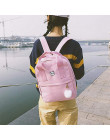 SHUJIN Preppy dziewczyny kobiety plecak szkolny dla nastolatków Kawaii plecak na co dzień plecak z futro piłka plecak Bookbag mo