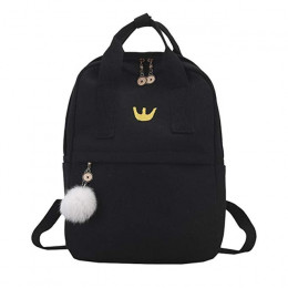 SHUJIN Preppy dziewczyny kobiety plecak szkolny dla nastolatków Kawaii plecak na co dzień plecak z futro piłka plecak Bookbag mo