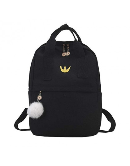 SHUJIN Preppy dziewczyny kobiety plecak szkolny dla nastolatków Kawaii plecak na co dzień plecak z futro piłka plecak Bookbag mo